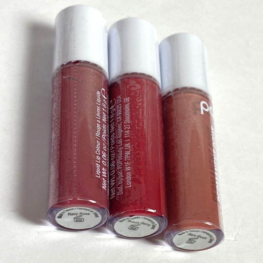 Pop Beauty Lot of 3 Permanent Pout Lip Color Rose / Berry / Blush New Sealed - Picture 5 of 5
